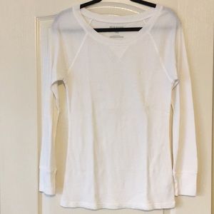Cream lightweight thermal style top